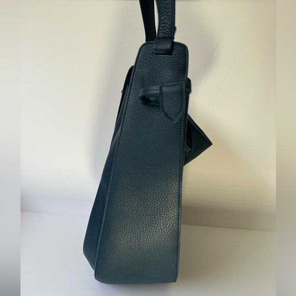 The Row XL Drawstring Bucket Bag in Marine Blue Pebbled Leather - Picture 7 of 16